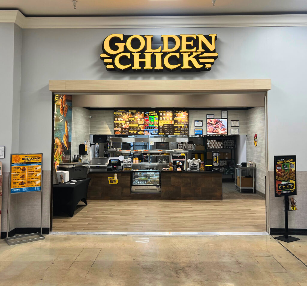 Interior of the Humble Golden Chick restaurant