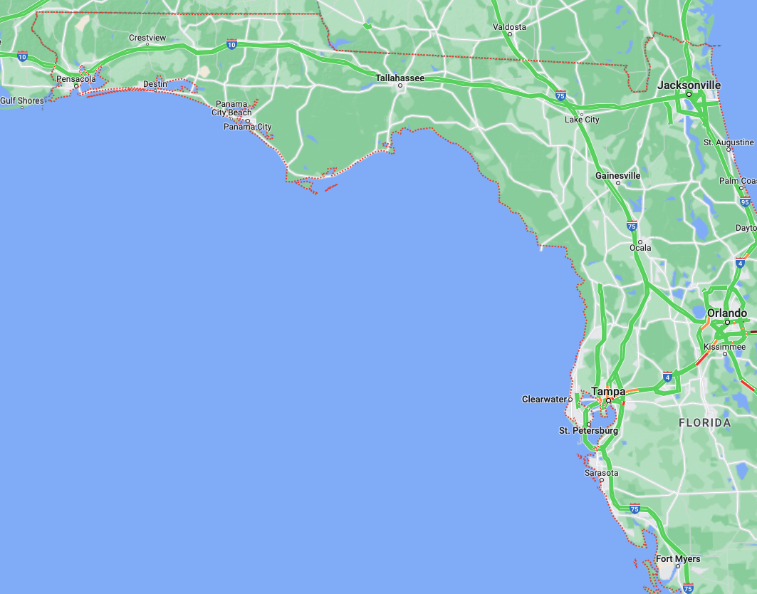 Florida Gulf Coast Florida Gulf Coast Chicken Franchise map