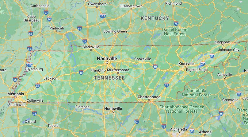 Golden Chick Franchises in Tennessee Chicken Franchise Territory Map for Tennessee