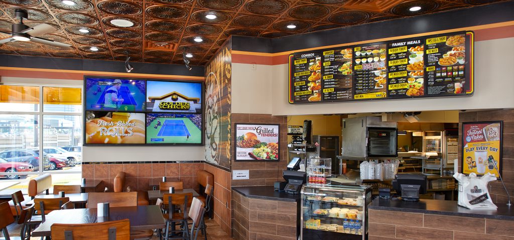 inside a Golden Chick franchise location