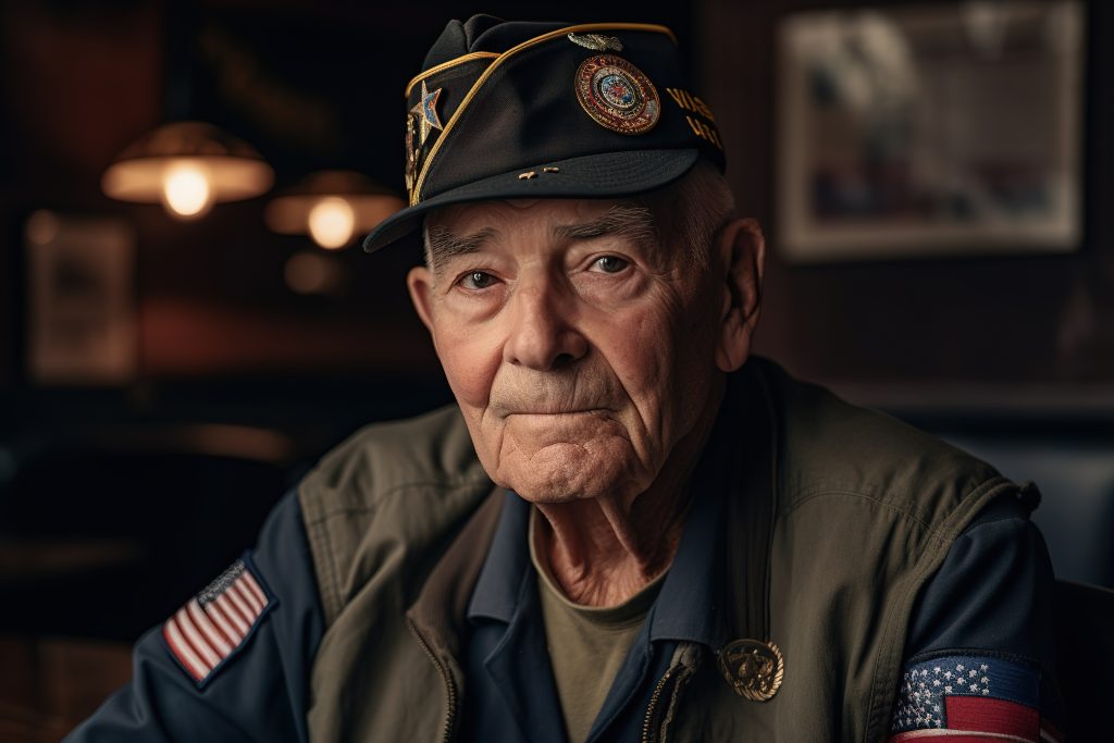 Veteran Looking at Camera